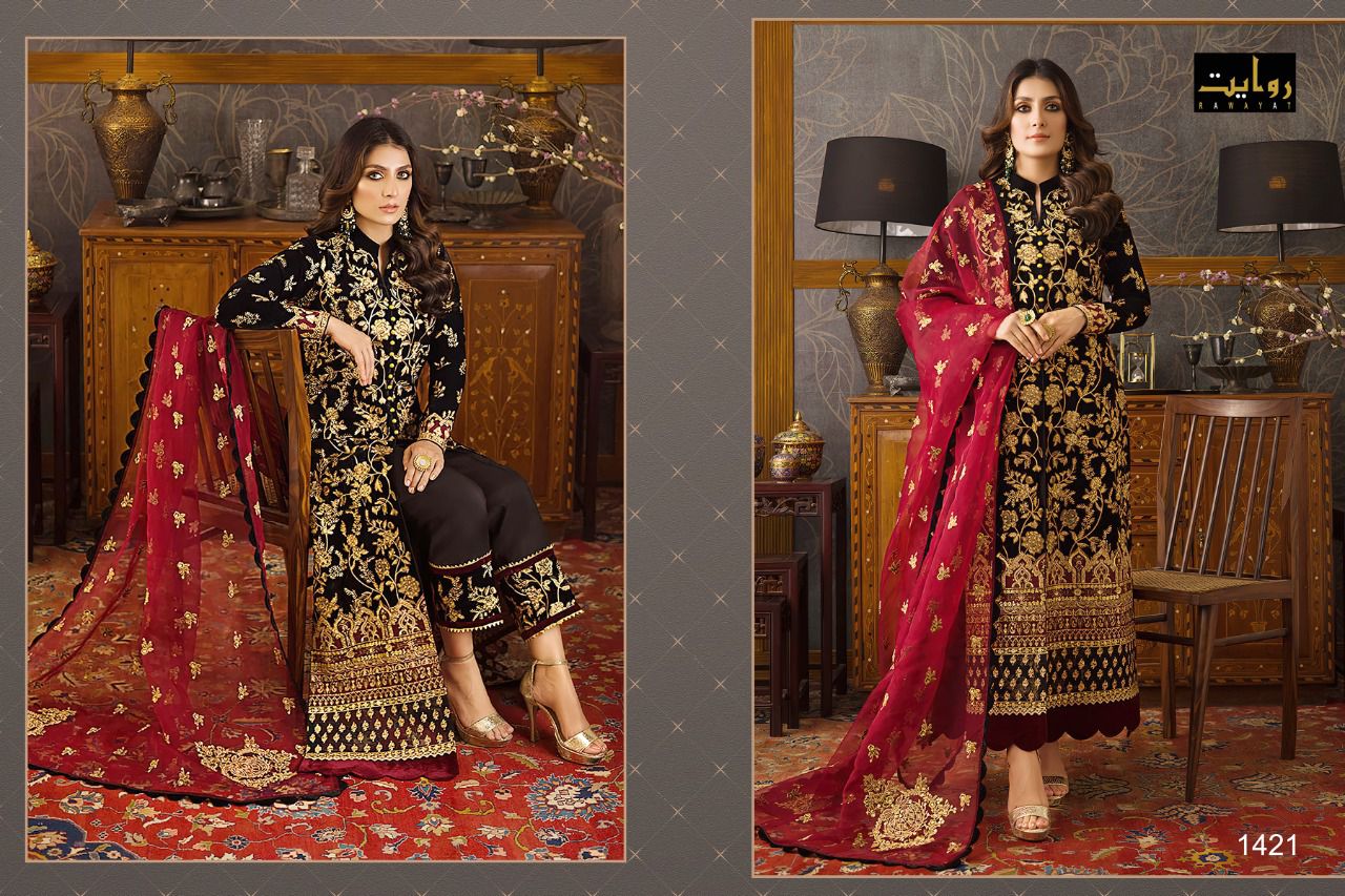 Rawayat Nureh 3 New Exclusive Wear Georgette Heavy Pakistani Salwar Suits Collection